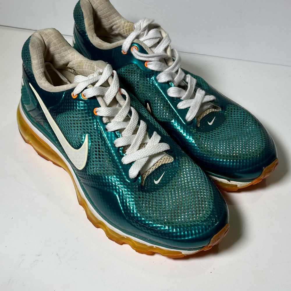 Nike Air Max Mens Miami Dolphins Aqua Orange Vintage Size 7.5 - Picture 3 of 16
